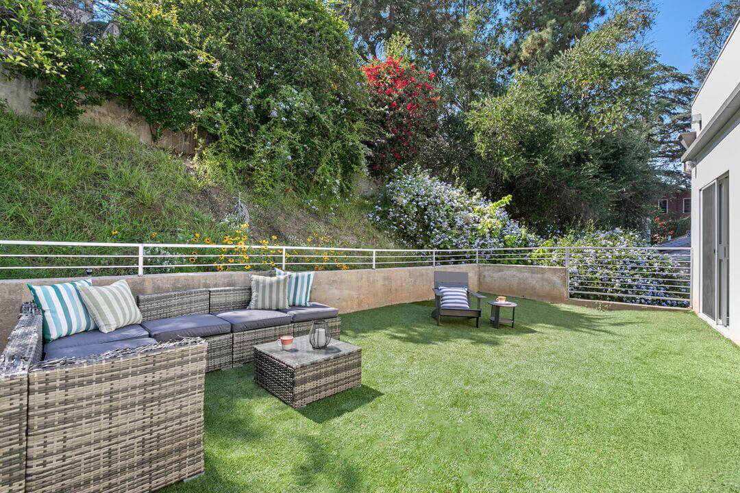 Backyard with outdoor furniture