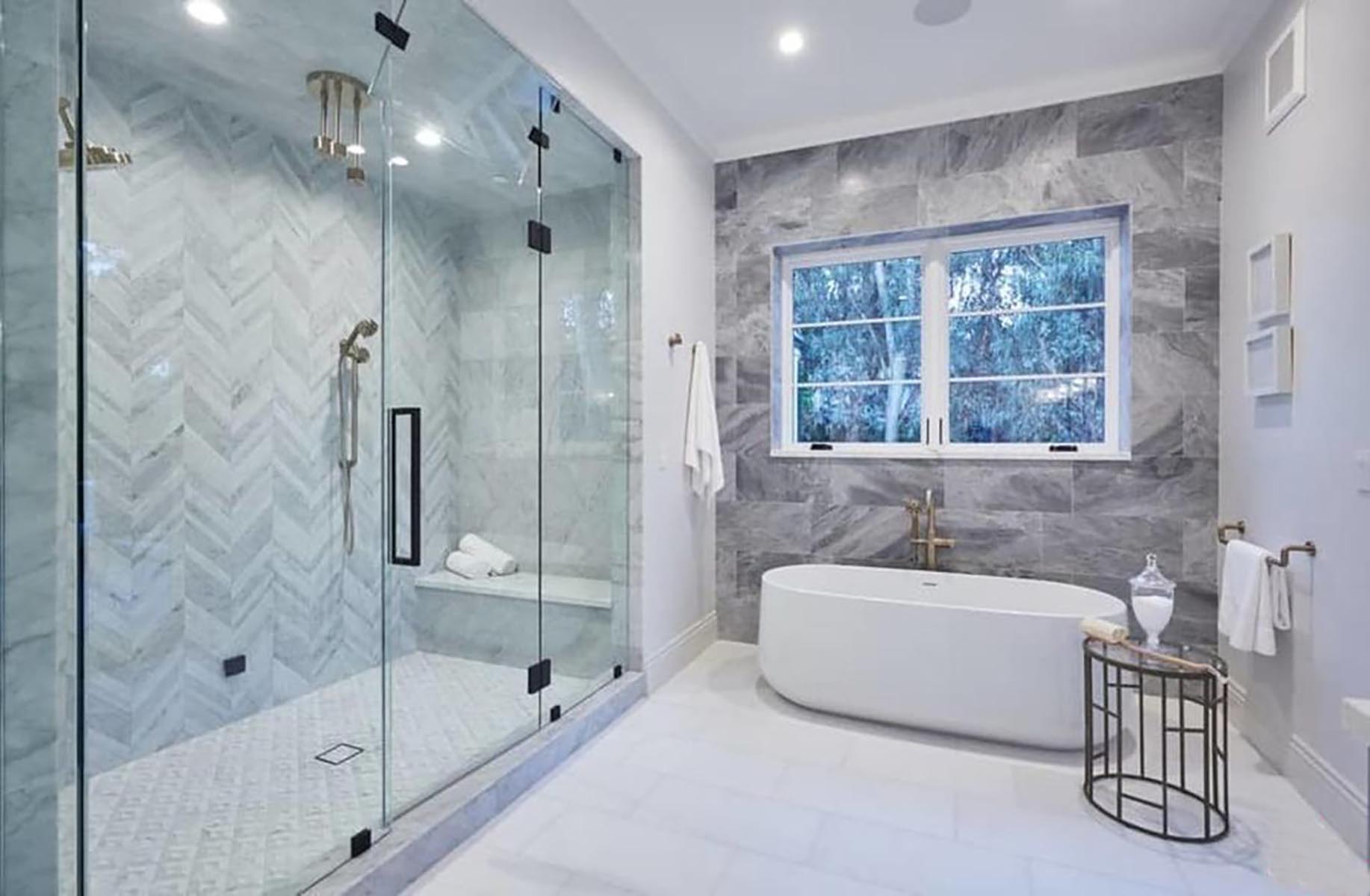 Architect home addition and remodel French contemporary style master bathroom 2
