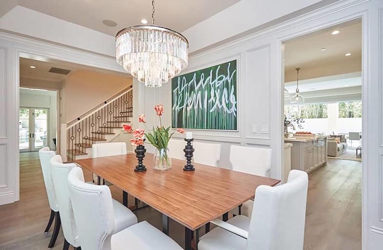 Architect home addition and remodel French contemporary style dining area