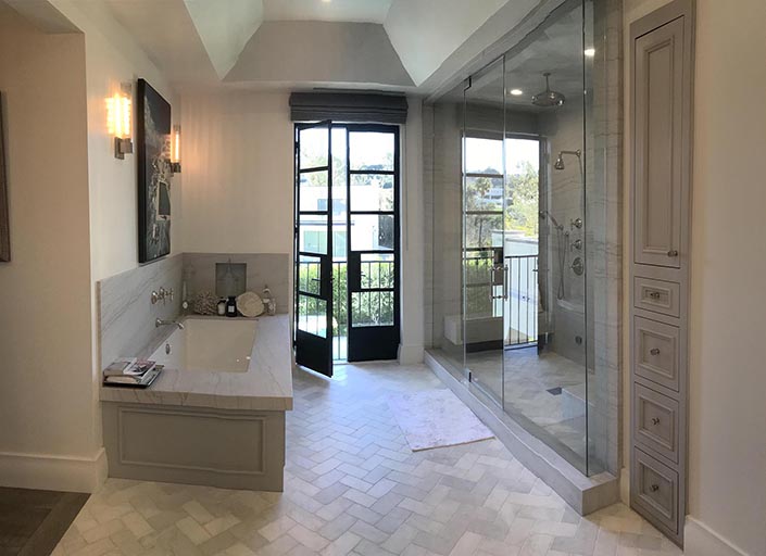 Residential design Spanish Revival home master bathroom